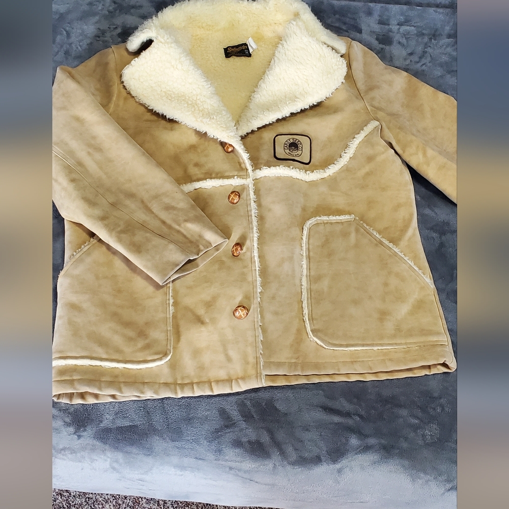 Vintage Swingster World of Wearables Sherpa Lined Jacket/Coat XLarge - Picture 2 of 10
